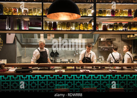 Shepherd ist ein neues Restaurant in der hannahs Factory Gasse in Te Aro, Wellington, Neuseeland. Stockfoto