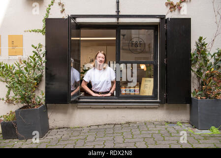 Fix und Fogg Erdnussbutter Shop in der Hannah Factory Gasse in Te Aro, Wellington, Neuseeland. Stockfoto