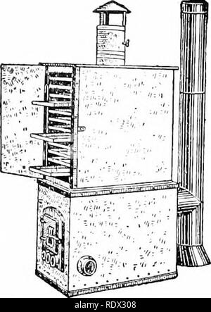 . Der Krieg Garten siegreich. Gemüseanbau; Weltkrieg, 1914-1918. JJ HOME TROCKNUNG HANDBUCH. Abb. 11. Kommerzielle Trockner mit Ofen. Entlang der Fächer, längs ausgerichtet. Insekten muss er ständig aus b&gt;' Die u. se Seihtuch oder ähnliches Material. Trocknen durch das proc-ess kann in vierundzwanzig Stunden oder weniger durchgeführt werden. Mit in Scheiben geschnittenen Bohnen und Fetzen - ded Süße pota-Zehen ein paar Stunden ausreichen, wenn die Luft trocken ist. Die Fächer ordnen Sie nach ein paar Stunden, da die Trocknung wird schneller in der Nähe der Fan sein. Als künstliche Wärme wird nicht in Ventilator dni verwendet'ing ist es wichtig zu blanchieren oder Dampf die Veg Stockfoto