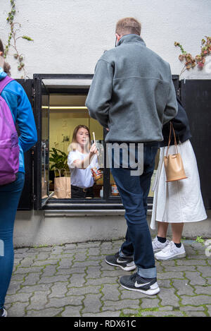 Fix und Fogg Erdnussbutter Shop in der Hannah Factory Gasse in Te Aro, Wellington, Neuseeland. Stockfoto