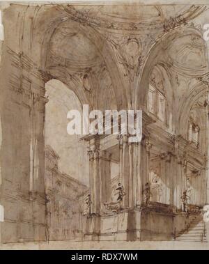 Architektonische Studie (recto); separates Blatt mit architektonischen Zeichnung (verso) Stockfoto