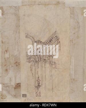 Architektonische Studie (recto); separates Blatt mit architektonischen Zeichnung (verso) Stockfoto