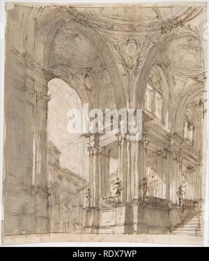 Architektonische Studie (recto); separates Blatt mit architektonischen Zeichnung (verso) Stockfoto