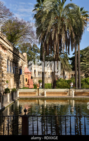 Der Alcazar, Sevilla, Andalusien, Spanien Stockfoto