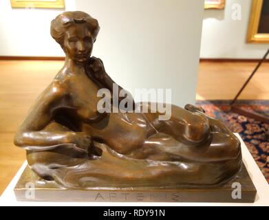 Von Bela Lyon Pratt, 1908, Bronze - Neu-britannien Artemis Stockfoto