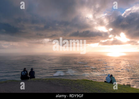 Cape Reinga ist der northwesternmost Punkt von Neuseeland und ist heilig in Maori Kultur. Stockfoto
