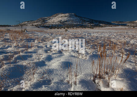 Der Schnee die Wiesen und Berge der remote Bootheel von New Mexico Stockfoto