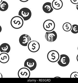 Münzen stack Symbol nahtlose Muster Hintergrund. Dollar Münze Vector Illustration. Geld gestapelt Symbol Muster. Stock Vektor