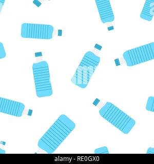 Wasserflasche icon nahtlose Muster Hintergrund. Kunststoff Sodaflasche Vector Illustration. Flüssiges Wasser Symbol Muster. Stock Vektor