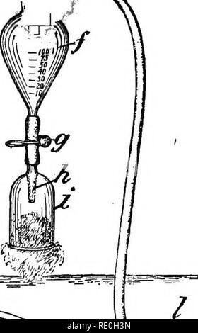. Bakteriologische Verfahren in der Nahrung und Medikamente Labors: eine Einführung in die mikro-analytischen Methoden. Bakteriologie; Lebensmittel; Drogen. Ich -&gt;. m J Abb. 4. - Apparate für die gebrochene Filtration, für die Verwendung mit Pasteur - chamberland oder Berkefeld Filter, a, Glas Mantel umliegenden Filter ausgelegt; h, Kammer-land Filter; c, Paraffin Joint; i und e, Gummistopfen;/, beidseitig-arm Saugflasche; g, pinchcock controlling Auslass vom Saugflasche; h, das Auslaßrohr durch Glas Schild umgeben und das untere Ende der Saugflasche mit kurzen Gummischlauch angeschlossen; i, Schutzglas abgesichert und Su Stockfoto