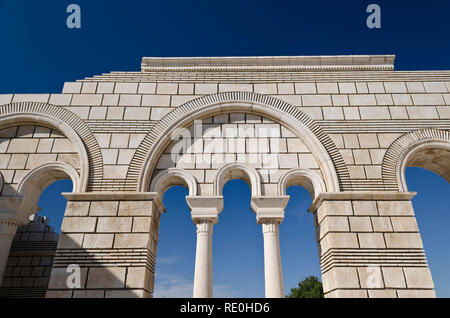 Die Ruinen der großen Basilika an der alten bulgarischen Hauptstadt Pliska Stockfoto