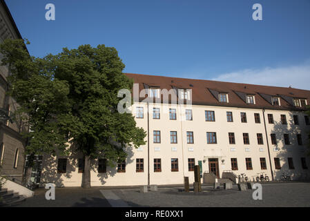 Wittenberg ist eine Stadt mit 50000 Einwohnern und eng mit Martin Luther verknüpft und die protestantische Reformation hier mit der Leucorea. Luthers Sterben Stockfoto