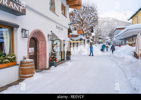 SEEFELD, Österreich - Januar 07, 2019: Seefeld in Tirol ist ein wichtiges touristisches Resort und ein beliebter Platz für Snow Sport, particularl Stockfoto