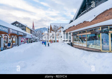 SEEFELD, Österreich - Januar 07, 2019: Seefeld in Tirol ist ein wichtiges touristisches Resort und ein beliebter Platz für Snow Sport, particularl Stockfoto