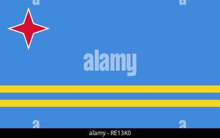 Vector Illustration von Aruba Flagge Stock Vektor