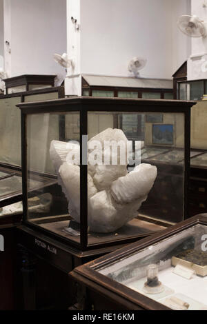 Kolkata/Indien - August 2015: Die mineralienausstellung im Indian Museum in Kolkata. Stockfoto