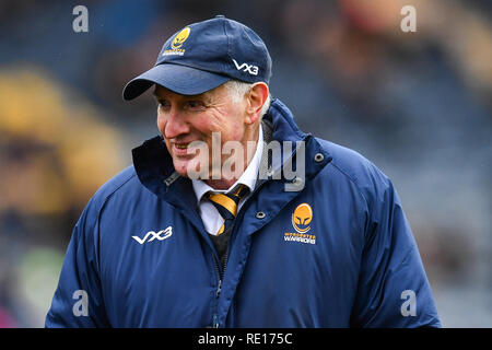 19. Januar 2019, Sixways Stadion, Worcester, England; European Challenge Cup, Worcester vs Stade Francais; Alan Solomons Kopf Coachof Worcester Warriors Quelle: Craig Thomas/news Bilder Stockfoto