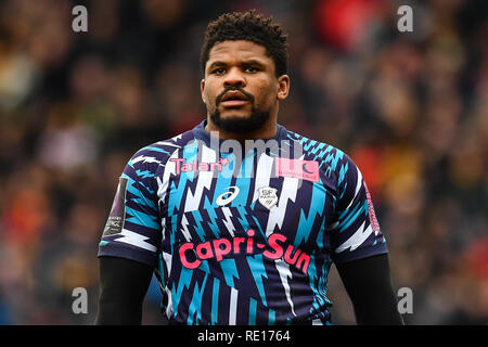 19. Januar 2019, Sixways Stadion, Worcester, England; European Challenge Cup, Worcester vs Stade Francais; Jonathan Danty Stade Francais Paris Credit: Craig Thomas/news Bilder Stockfoto