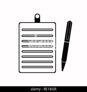 Zwischenablage bleistift Vektor icon. Schwarz Abbildung auf weißen Hintergrund für Grafik- und Webdesign isoliert. Eps 10. Stock Vektor
