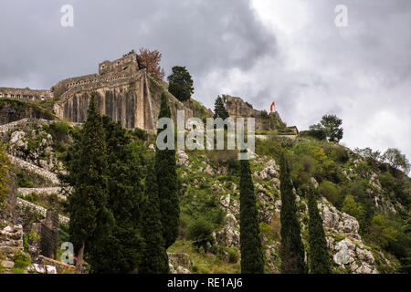 St. John's Festung, über Kotor, Montenegro Stockfoto