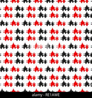 Nahtlose Hounds - Zahn Muster Hintergrund mit Schwarz und Rot-Vector Illustration eps 10. Stock Vektor