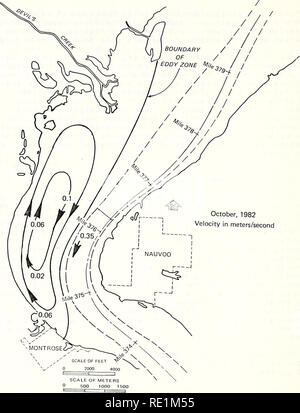 . Ökologische Struktur und Funktion der größeren Flüsse in Illinois: "Große Fluss LTER". Stream Ökologie; Flüsse. 1 -1 2. Abbildung 2. Eddy auf Montrose Wohnungen, Q = 1560 m/sec. Bitte beachten Sie, dass diese Bilder sind von der gescannten Seite Bilder, die digital für die Lesbarkeit verbessert haben mögen - Färbung und Aussehen dieser Abbildungen können nicht perfekt dem Original ähneln. extrahiert. Illinois. Natural History Survey Division; National Great Rivers Forschung und Ausbildung Mitte - NGRREC. Havanna, Illinois: Illinois nationalen Geschichte Umfrage Stockfoto