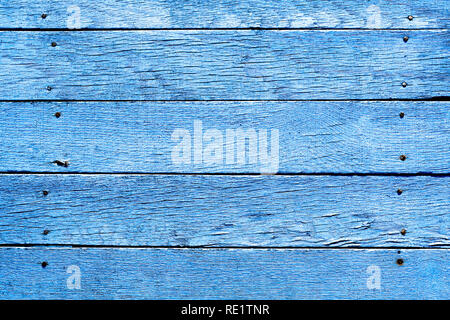 Blau grungy lackierten Holz- Textur Stockfoto