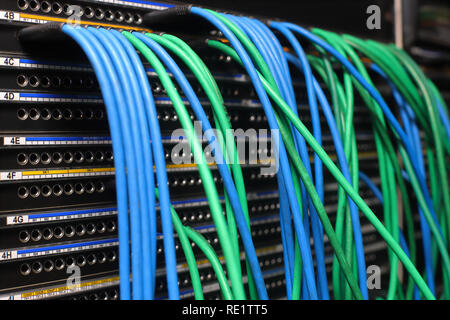 Audio Patch Panel im Broadcast und Musik stuio Industrie verwendet Stockfoto