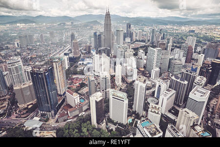 Kuala Lumpur Skyline, Farbe getonte Bild, Malaysia. Stockfoto