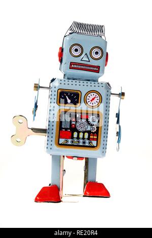 Spielzeug Roboter, wind-up, Zinn Spielzeug Stockfoto