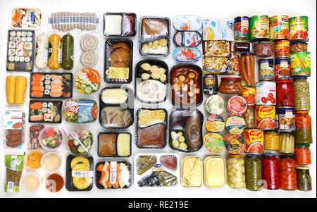 Mehrere Fertiggerichte, Convenience Food Stockfoto