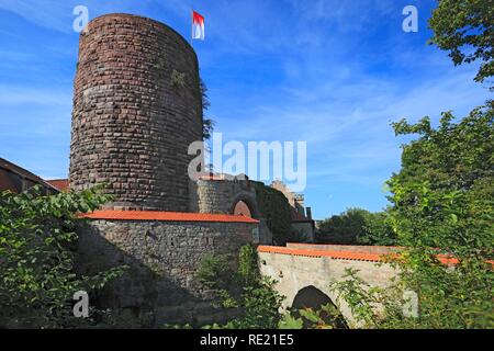 Von Schloss Saaleck in der Nähe von Hammelburg, Unterfranken, Bayern halten Stockfoto