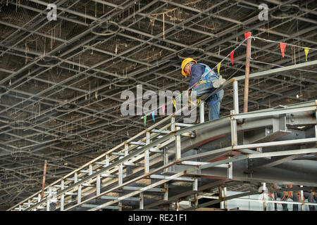 Peking/China - 10. Oktober 2018: die Baustelle des neuen Pekinger Daxing International Airport, am 30. September 2019 offen zu sein. Stockfoto