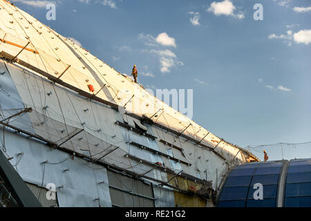 Peking/China - 10. Oktober 2018: die Baustelle des neuen Pekinger Daxing International Airport, am 30. September 2019 offen zu sein. Stockfoto