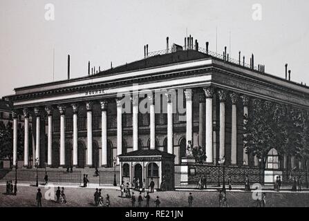 Palais de la Bourse, historischen Kupfer-platte Ätzen, um von 1890, Neal's, Paris, Frankreich, Europa Stockfoto