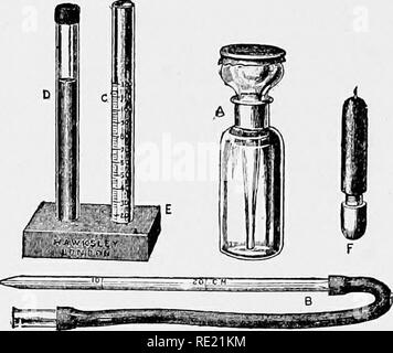 . Klinische Bakteriologie und Hämatologie für Praktiker. Bakteriologie; Hämatologie. Teil II H^IMATOLOGY SCHÄTZUNG DER MENGE AN Hämoglobin gibt es zahlreiche Formen der heemoglobinometer jetzt in Gebrauch. Zwei von ihnen (haldane's und sahli's) sind Änderungen der alten Gowers' Instrument, und von diesen haldane's ist zweifellos die beste und genaueste. Sahli's ist das einfacher, und das Ausreicht - Zient präzise für die meisten Zwecke. Oliver's Instrument ist gut, aber es hat keinen Vorteil gegenüber den anderen, und ist entschieden teurer.. Abb. 39.- gowers "H. emoglobinometer. Wir beschreiben die me Stockfoto