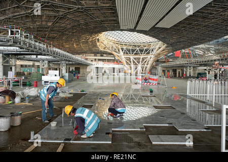 Peking/China - 10. Oktober 2018: die Baustelle des neuen Pekinger Daxing International Airport, am 30. September 2019 offen zu sein. Stockfoto