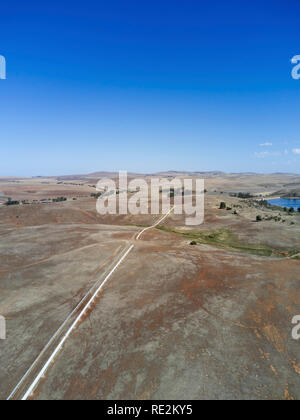 Antenne des Morgan zu Whyalla Wasserleitung für die Versorgung mit Trinkwasser Whyalla aus dem Murray River South Australia Stockfoto