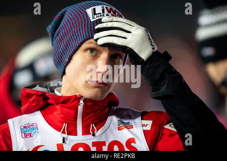 Zakopane, Polen. 19. Januar 2019. Die polnische Skispringer, Kamil Stoch, während das Team HS-134 Wettbewerb für FIS Skisprung Weltcup am 19. Januar 2019, in Zakopane, Polen. Credit: Diogo Baptista/Alamy leben Nachrichten Stockfoto