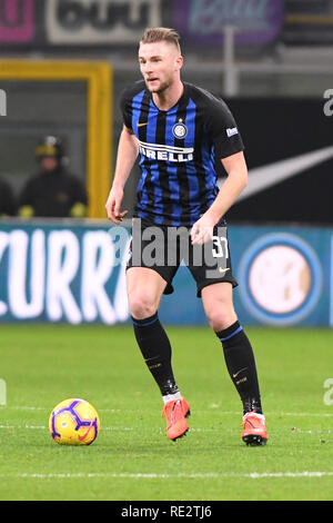 Foto Claudio Grassi/LaPresse 19 Maggio 2005 2019 Milano (MI) Italia sport calcio Inter vs Sassuolo - Campionato di calcio Serie A TIM 2018/2019 - Stadio Giuseppe Meazza. Nella Foto: Foto Claudio Grassi/LaPresse Januar 19, 2019 Mailand (MI) Italien Sport Fussball FC Internazionale Mailand vs US Sassuolo - Italienische Fußball-Liga Serie A TIM 2018/2019 - Giuseppe Meazza Stadion. Im Bild: Stockfoto