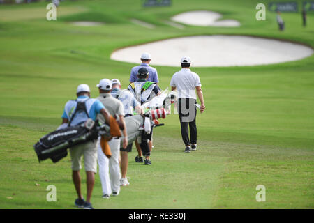 Singapur. 19. Jan 2019. Ryo Ishikawa (JPN), Jan 19, 2019 - Golf: Verschieben in 2 schießen in der 9. Bohrung während 3. Runde SMBC Singapore Open 2019 Credit: haruhiko Otsuka/LBA/Alamy leben Nachrichten Stockfoto