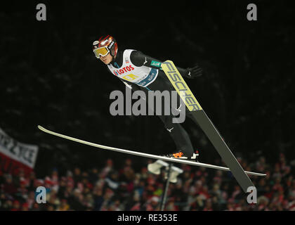 Zakopane, Polen. 19. Jan 2019. in Aktion gesehen, während das Team Wettbewerb der FIS Skisprung Weltcup in Zakopane. Credit: SOPA Images Limited/Alamy leben Nachrichten Stockfoto