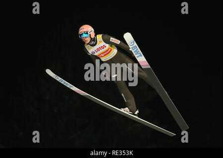 Zakopane, Polen. 19. Jan 2019. in Aktion gesehen, während das Team Wettbewerb der FIS Skisprung Weltcup in Zakopane. Credit: SOPA Images Limited/Alamy leben Nachrichten Stockfoto