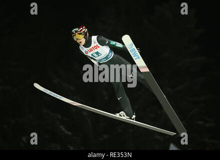 Zakopane, Polen. 19. Jan 2019. in Aktion gesehen, während das Team Wettbewerb der FIS Skisprung Weltcup in Zakopane. Credit: SOPA Images Limited/Alamy leben Nachrichten Stockfoto