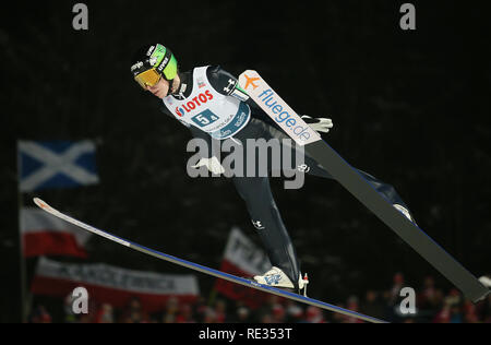 Zakopane, Polen. 19. Jan 2019. in Aktion gesehen, während das Team Wettbewerb der FIS Skisprung Weltcup in Zakopane. Credit: SOPA Images Limited/Alamy leben Nachrichten Stockfoto