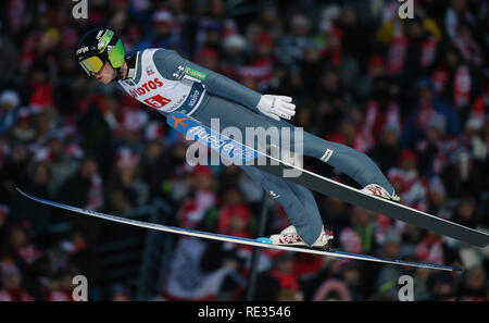 Zakopane, Polen. 19. Jan 2019. in Aktion gesehen, während das Team Wettbewerb der FIS Skisprung Weltcup in Zakopane. Credit: SOPA Images Limited/Alamy leben Nachrichten Stockfoto
