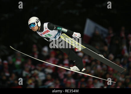 Zakopane, Polen. 19. Jan 2019. in Aktion gesehen, während das Team Wettbewerb der FIS Skisprung Weltcup in Zakopane. Credit: SOPA Images Limited/Alamy leben Nachrichten Stockfoto