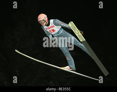 Zakopane, Polen. 19. Jan 2019. in Aktion gesehen, während das Team Wettbewerb der FIS Skisprung Weltcup in Zakopane. Credit: SOPA Images Limited/Alamy leben Nachrichten Stockfoto