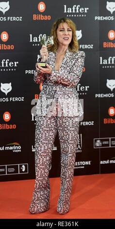 Bilbao, Spanien. 19. Jan 2019. Eva Llorach nimmt an den roten Teppich bei der Feroz 2019 Auszeichnungen auf der Bilbao Arena am Januar 19, 2019 in Bilbao, Spanien. (Foto von Ion Alcoba/Cordon Drücken) Credit: CORDON PRESSE/Alamy leben Nachrichten Stockfoto