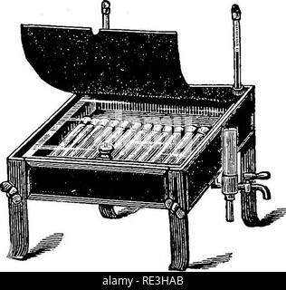 . Pathogene Mikroorganismen. Ein text-Buch der Mikrobiologie für Ärzte und Studenten der Medizin. (Auf Williams' Bakteriologie). Bakteriologie; pathogenen Bakterien. 96 BAKTERIOLOGIE mit Chloroform, von denen ich Prozent auf das Medium aufgenommen werden; auf diese Weise das Serum kann für eine lange Zeit konserviert werden. Es kann in die Rohre, verfestigte und nach Bedarf sterilisierte gefüllt werden; das Chloroform wird durch die Hitze gefahren werden, der aufgrund seiner volatihty. Blut - Serum von Medien, die bei niedrigen Temperaturen sterilisiert werden, sollten für 24 Stunden in den Brutapparat getestet werden, die steril zu beweisen Stockfoto